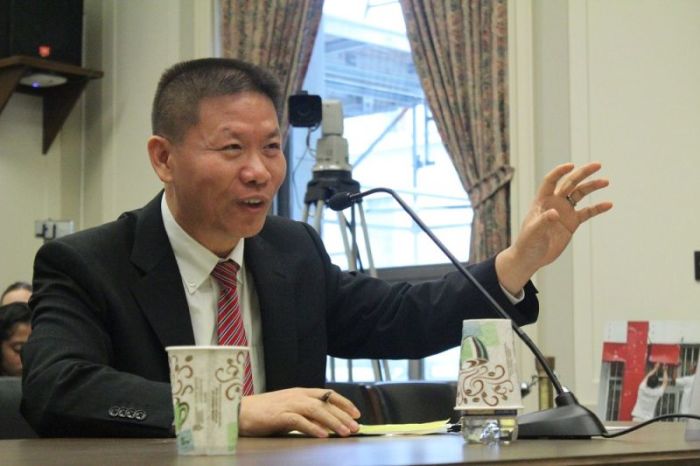 Rev. Bob Fu, founder of China Aid, speaks at a House Foreign Affairs' subcommittee hearing on the increasing persecution in China in Washington, D.C. on Sept. 27, 2018.