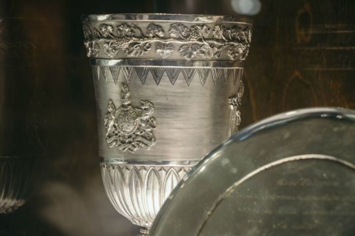 The silver communion chalice was gifted to the Cathedral of the Holy Trinity in Quebec City, Canada, by King George III.