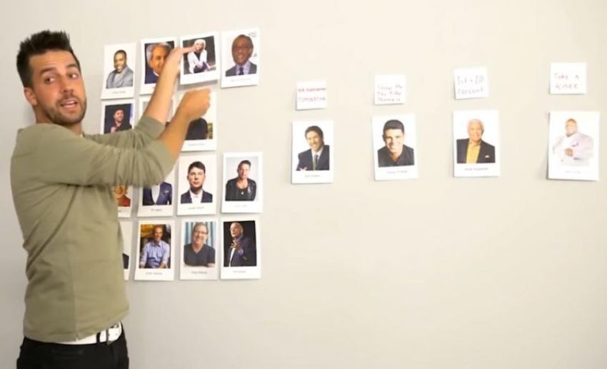 John Crist in a scene from his viral "Celebrity Pastor Fantasy Draft" video.