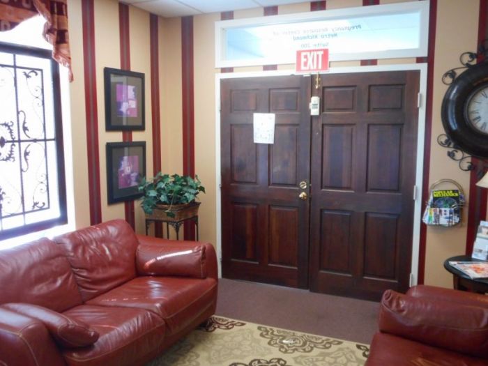 The waiting room for the Pregnancy Resource Center of Metro Richmond, located in Richmond, Virginia.