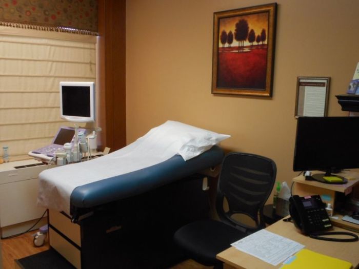 An examination room at the Pregnancy Resource Center of Metro Richmond, located in Richmond, Virginia.