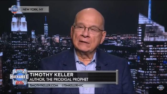 Tim Keller is interviewed by Mike Huckabee about his new book on the prophet Jonah on TBN on Oct. 6, 2018.