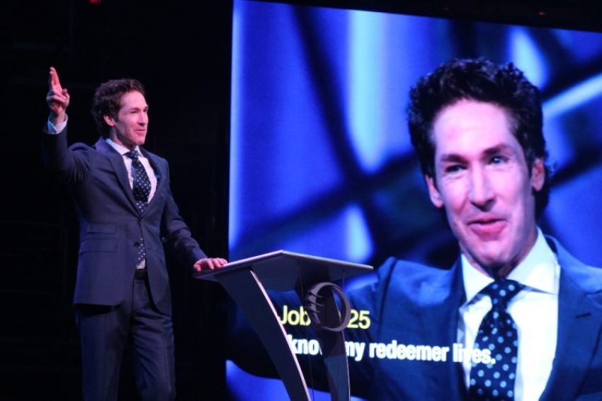 Joel Osteen speaks during a "Night of Hope" event at Capital One Arena in Washington, D.C. on Oct. 6, 2018.