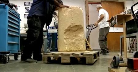 Stone artifact dating back 2,000 years with the full Hebrew spelling of "Jerusalem" was unveiled on October 9, 2018.