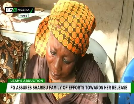 Kidnapped Christian schoolgirl Leah Sharibu's mother in a video released on October 15, 2018.