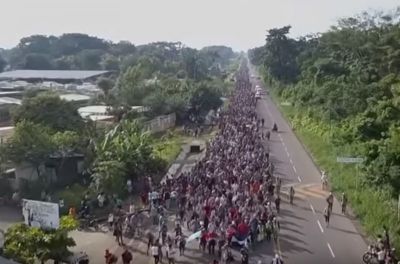 Thousands of Latin American migrants making their way through Central America to get to the United States of America.