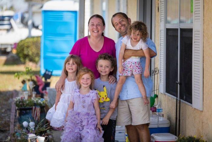 Stephanie and Will Cribbs of Mexico Beach, Florida and their four children