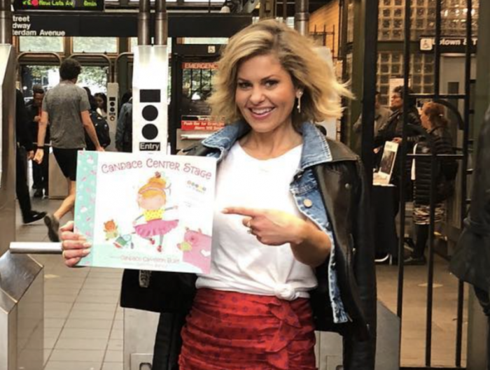 Candace Cameron Bure leaves 15 copies of her new book, Candace Center Stage in different locations on the NYC subways, October 15, 2018.