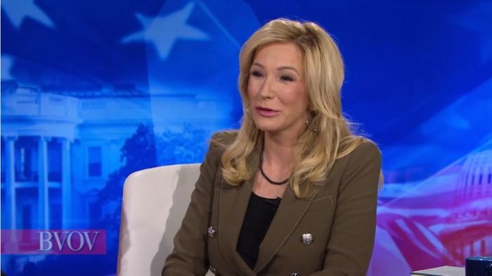 Florida megachurch pastor and televangelist Paula White-Cain on a special edition of the Kenneth Copeland Ministries program 'Believer's Voice of Victory' in October 2018.