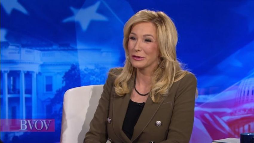 Florida megachurch pastor and televangelist Paula White-Cain on a special edition of the Kenneth Copeland Ministries program