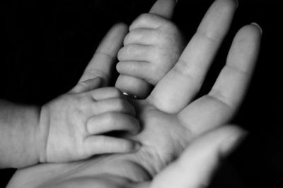 baby hand, parent