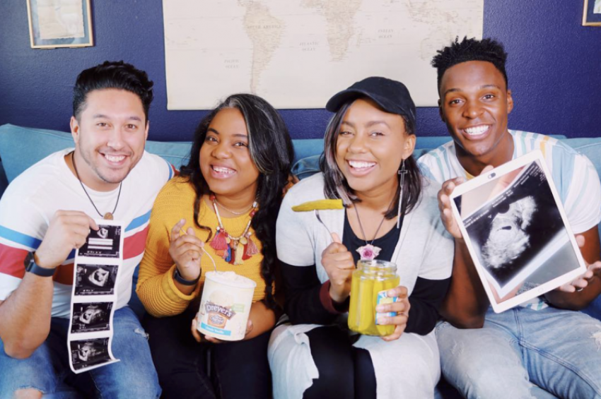 Jamie Grace (right) and sister Morgan Harper Nichols share "baby-on-the-way" news on social media, Nov 1, 2018.