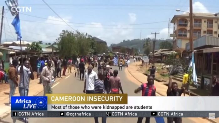Unrest in the English-speaking region in Cameroon, video from November 2018.