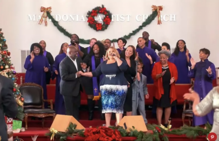Tamela and David Mann star in the new holiday film "Merry Wish-mas," 2018.