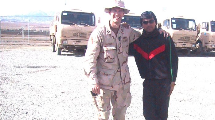 U.S. Navy veteran Karsten Daponte (L) and Afghan interpreter Muhammad Kamran (R)