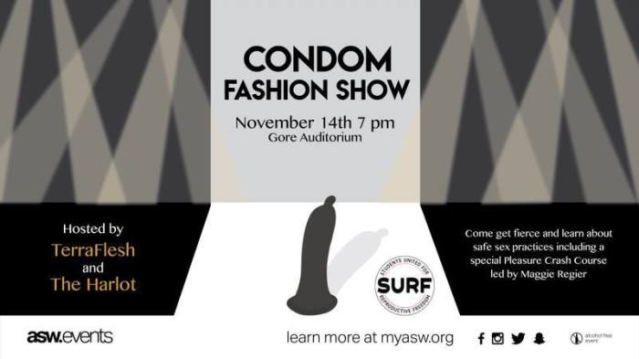  A flyer for Westminster College's condom fashion show. 