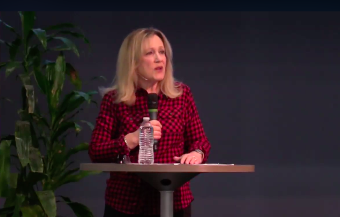 Kay Warren speaks during November's Mental Health Community gathering at Saddleback Church.