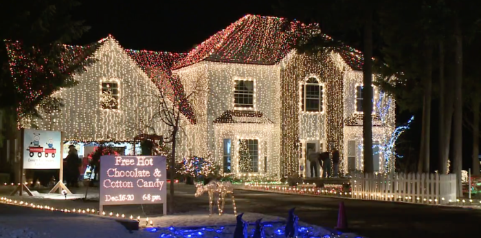 The Morris family puts on an elaborate Christmas display and celebration at their home in Idaho.