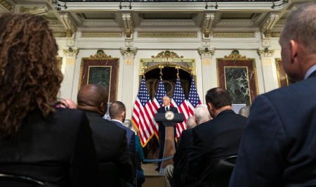 Vice President Mike Pence announcing a 0 million PEPFAR investment that will include faith-based groups and communities on Thursday, November 29, 2018. 