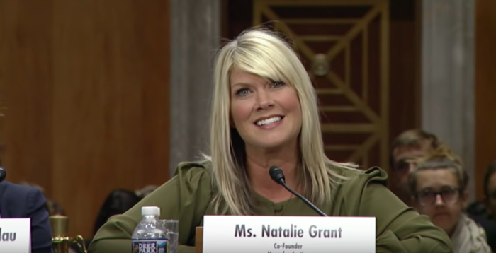 CCM artist Natalie Grant testifies at a senate hearing on progress in the global fight to end modern day slavery. 