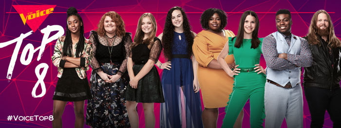 'The Voice' season 15 top 8 contestants, Dec 2018.