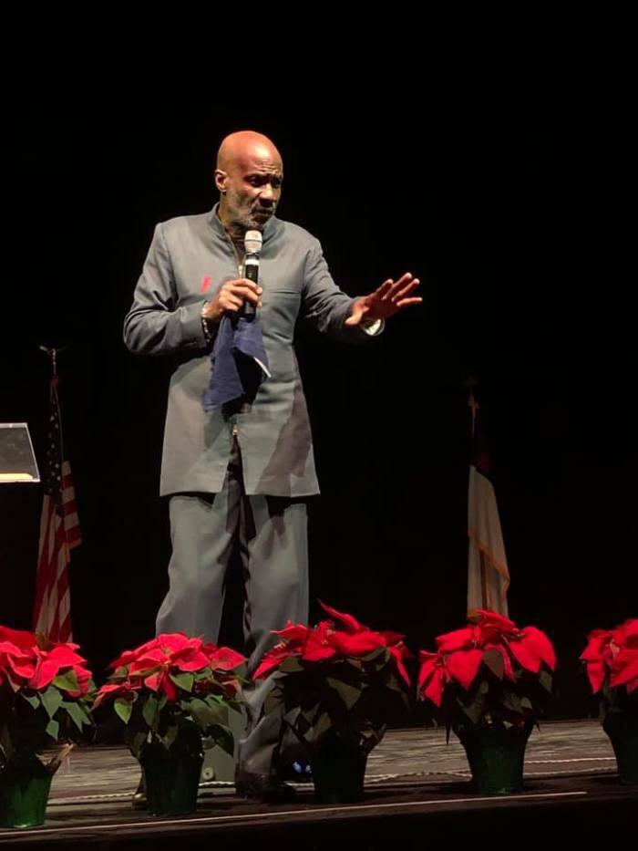 Bishop Noel Jones preaches at the Holy Ghost Headquarters in Philadelphia, December 2018.