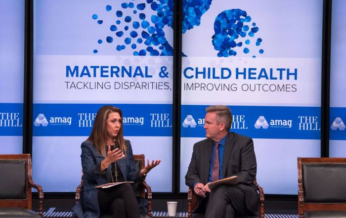 Rep. Jaime Herrera Beutler (L), R-Wash., one of the original sponsors of H.R. 1318, the Preventing Maternal Deaths Act, discusses preventing maternal deaths in Southwest Washington and around the U.S. in June, 2018.