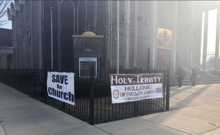 Holy Trinity Greek Orthodox Church of Chicago, Illinois. In 2018, an anonymous group donated million to prevent the church from being put on auction. 