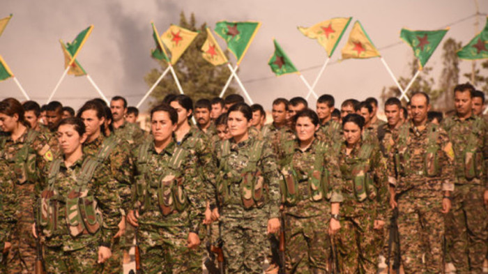 Syrian Kurdish YPG fighters. 