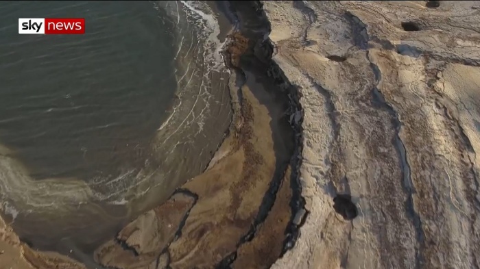 The Dead Sea in a video from Sky News in January 2019.