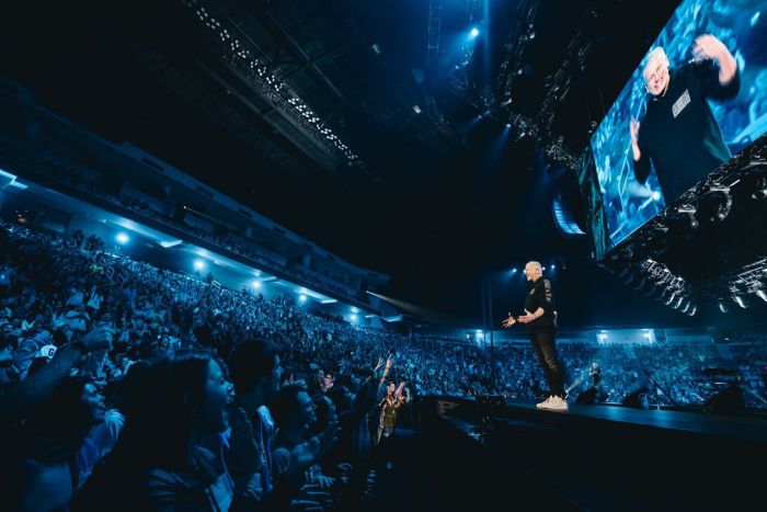 Pastor Louie Giglio, founder of the Passion Conference, speaks in Dallas, Texas, on Jan. 3, 2019. 