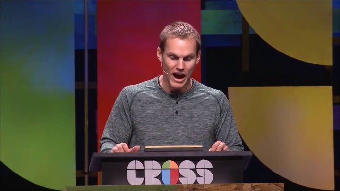 David Platt, pastor at McLean Bible Church in Washington, D.C., speaks at the Cross19 Conference in Kentucky.