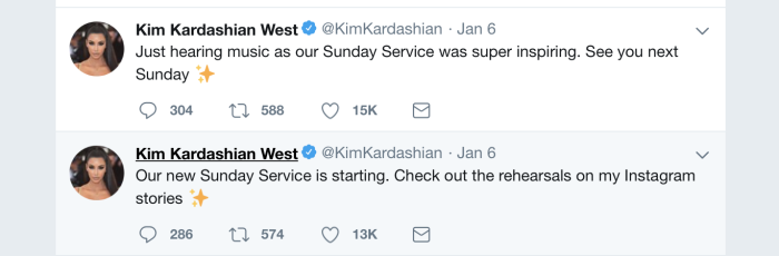 Kim Kardasian teens about her husband new event series, Sunday Service