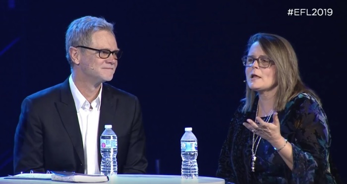 Contemporary Christian music star Steven Curtis Chapman and his wife Mary Beth speaking at the multi-day Evangelicals for Life event held at McLean Bible Church in Vienna, Virginia on Thursday, January 17, 2019. 