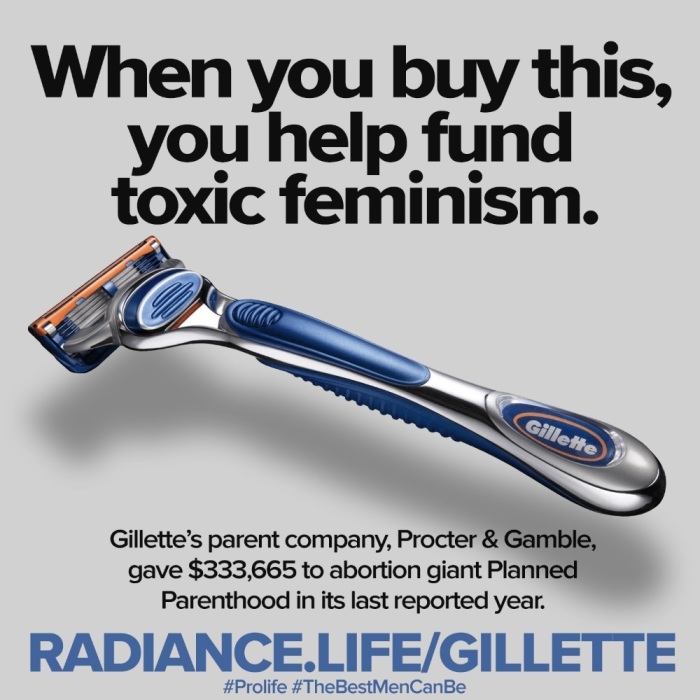 Gillette parent company funds abortion.