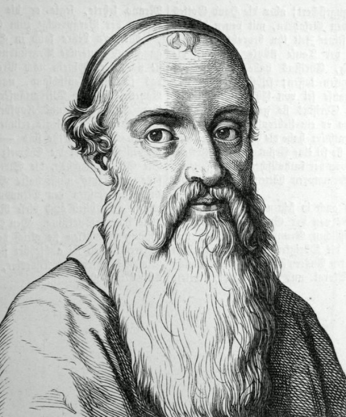 A nineteenth century image of Menno Simons (1496-1561), a noted sixteenth century Anabaptist leader whose followers eventually formed the Mennonite Church. 
