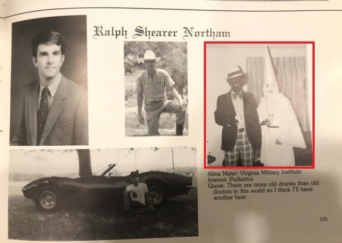 The controversial photo (highlighted in red) from Democrat Gov.'s 1984 yearbook at Eastern Virginia Medical School.