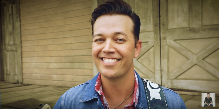 Country singer Lucas Hoge on the set of his video 'John Warner and Jesus' on the Warner brothers studio lot in Los Angeles, California.