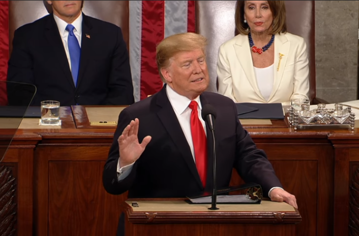 President Donald Trump delivers his State of the Union Speech on February 5, 2019.