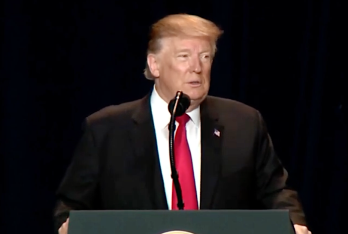 President Donald Trump speaks at the National Prayer Breakfast in Washington, D.C., Feb. 7, 2019.
