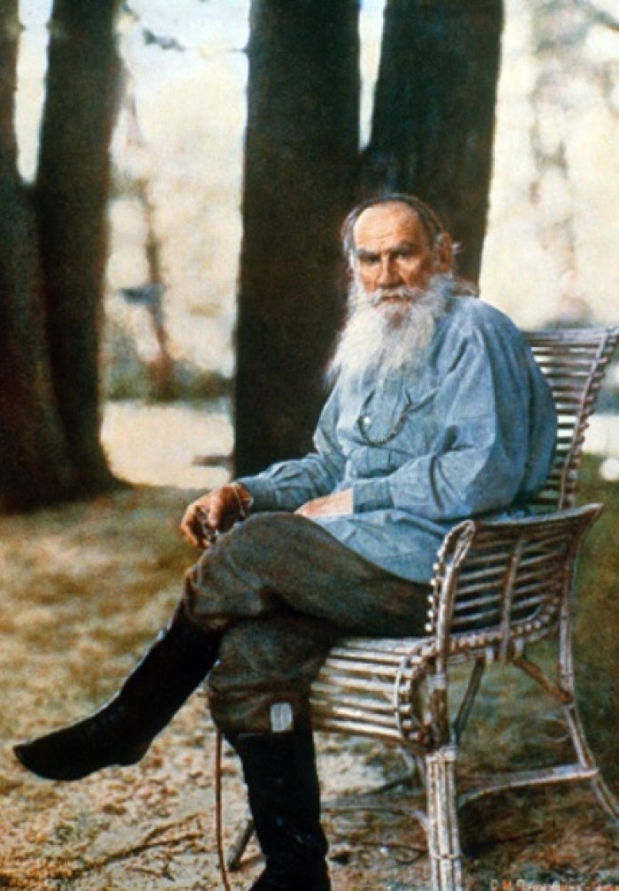 Russian author Leo Tolstoy (1828-1910). 