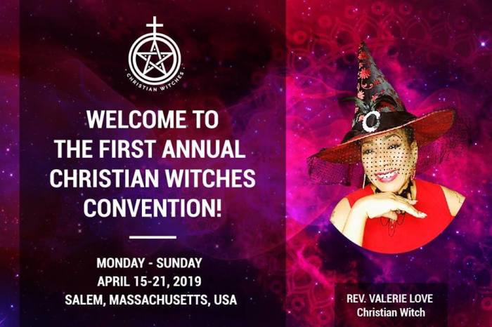 The First Christian Witches Convention will be held in Salem, Mass. from April 15 - 21, 2019.