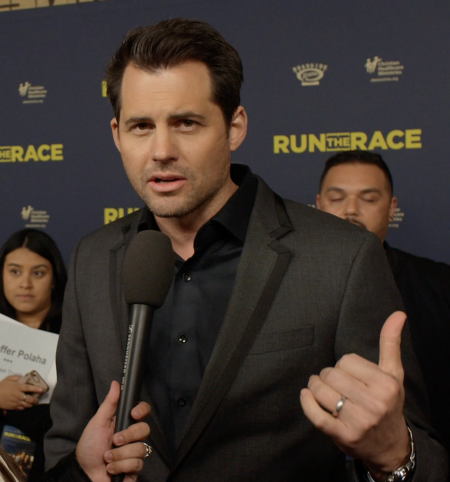 Kristoffer Polaha at the premiere of "Run The Race," Hollywood, Los Angeles, Feb 11, 2019.