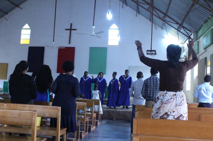 Believers worship during a Sunday service at an Anglican Church in the Kacyiru, Rwanda, on Feb. 16, 2019. 