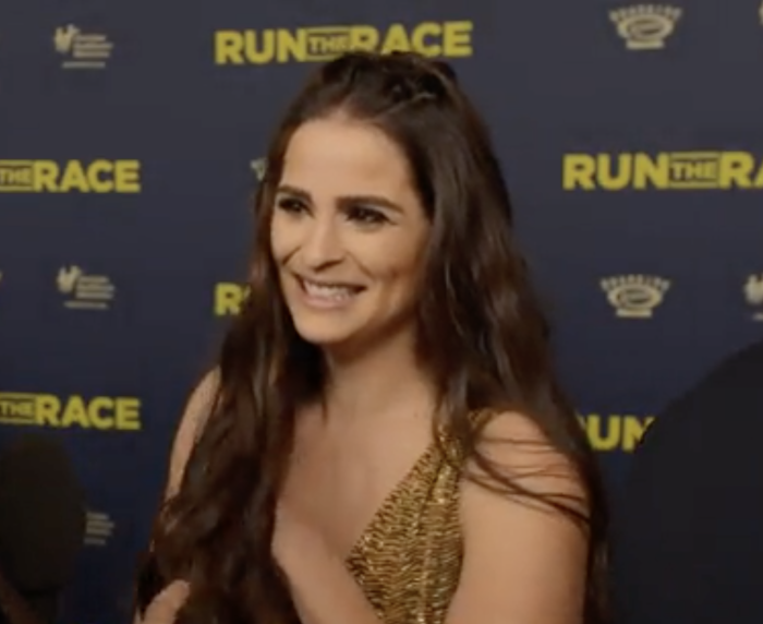 Gianna Simone attends the “Run the Race” premiere in Los Angeles, California, Feb 11, 2019. 