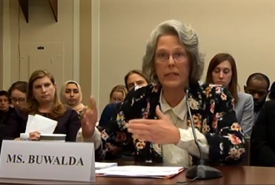 Ann Buwalda of the Jubilee Campaign testifies before a House Foreign Affairs subcommittee in Washington, D.C. on Feb. 26, 2019. 