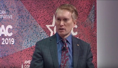 United States Senator James Lankford of Oklahoma taking part in a panel on the topic of religious liberty and its relation to freedom at the Conservative Political Action Conference on Thursday, February 28, 2019.