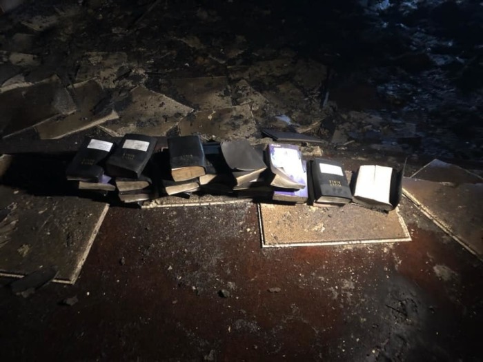 Members of the Coal City Fire Department in West Virginia praised God after finding these Bibles inside a local church after a devastating fire.