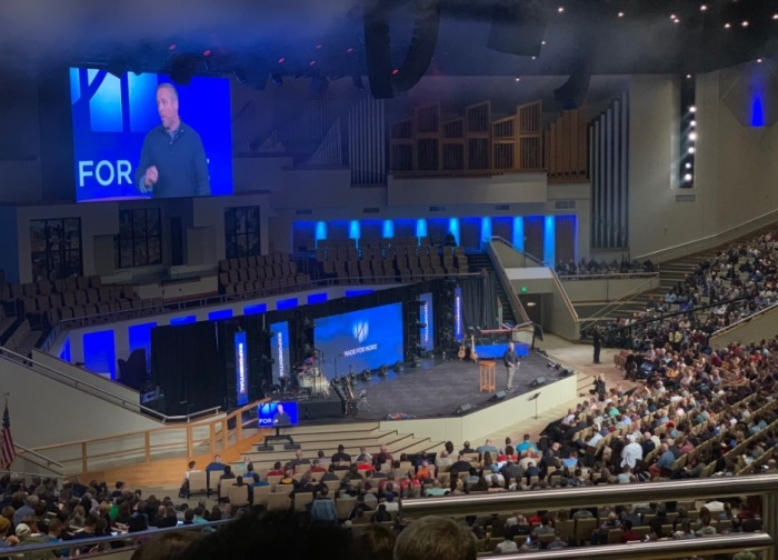 Southern Baptist Convention President J.D. Greear, lead pastor of The Summit Church in Raleigh-Durham, North Carolina, speaking at the Exponential Conference in Orlando, Florida on Wednesday, March 6, 2019. 