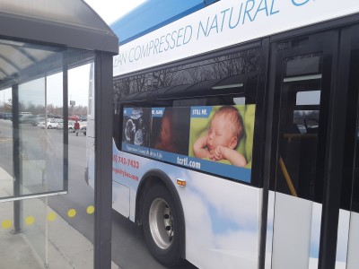 Tippecanoe Right To Life ad on a bus